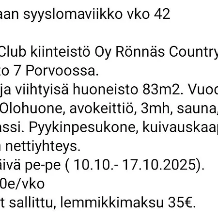 Porvoosta Iso Moekki Vuokralle